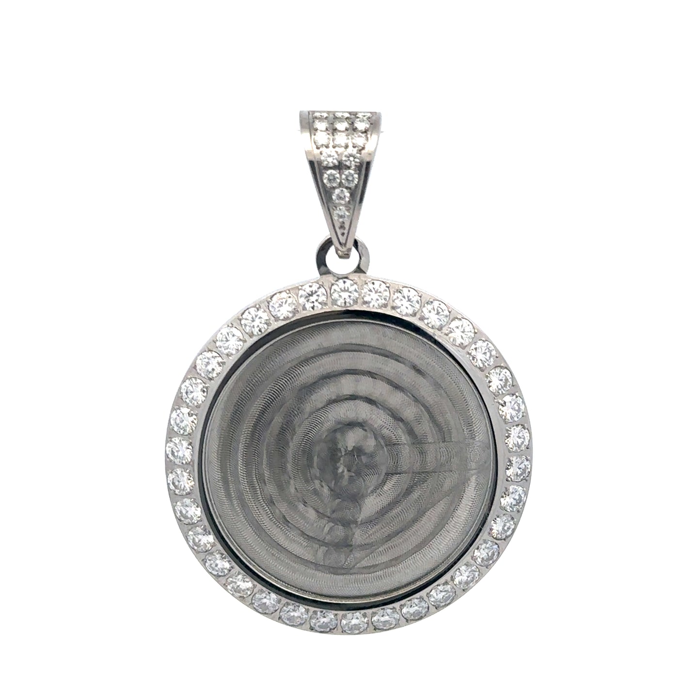 9312641 | Steel Moissanite Rhodium Pendant