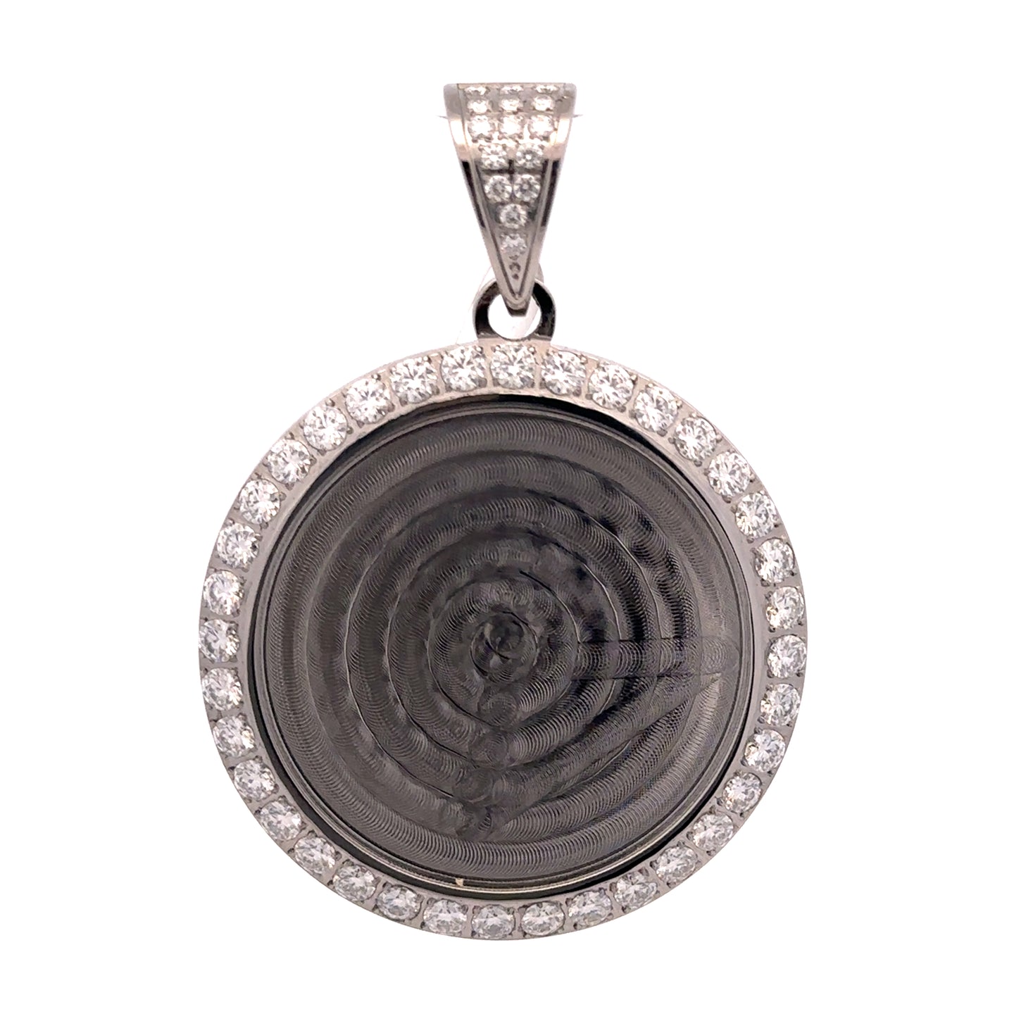 9312701 | Steel Moissanite Rhodium Pendant