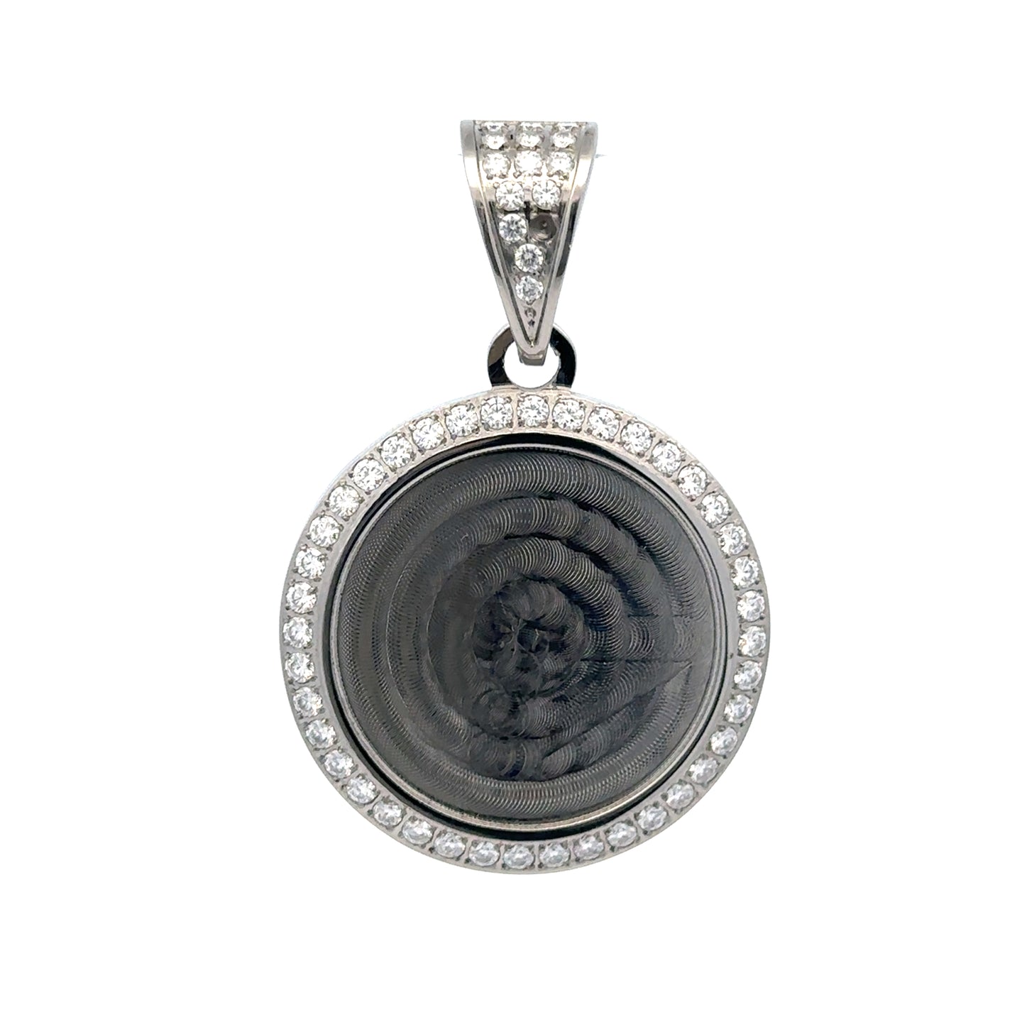9312711 | Steel Moissanite Rhodium Pendant