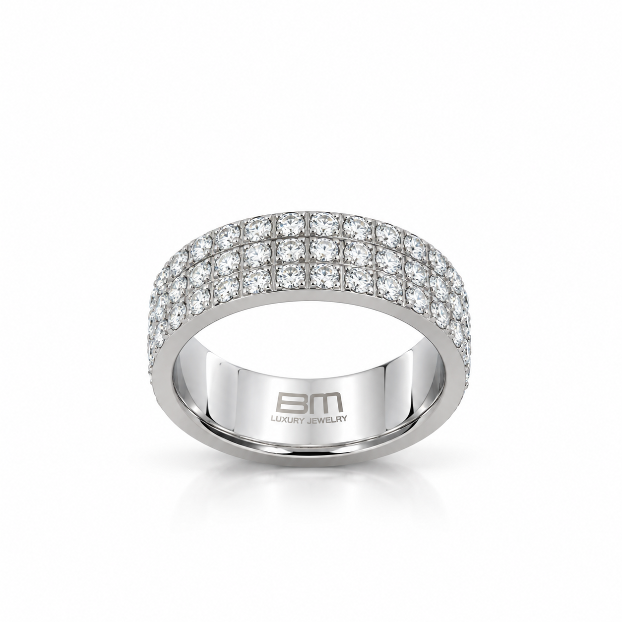 9312881 | Steel Moissanite Rhodium Ring