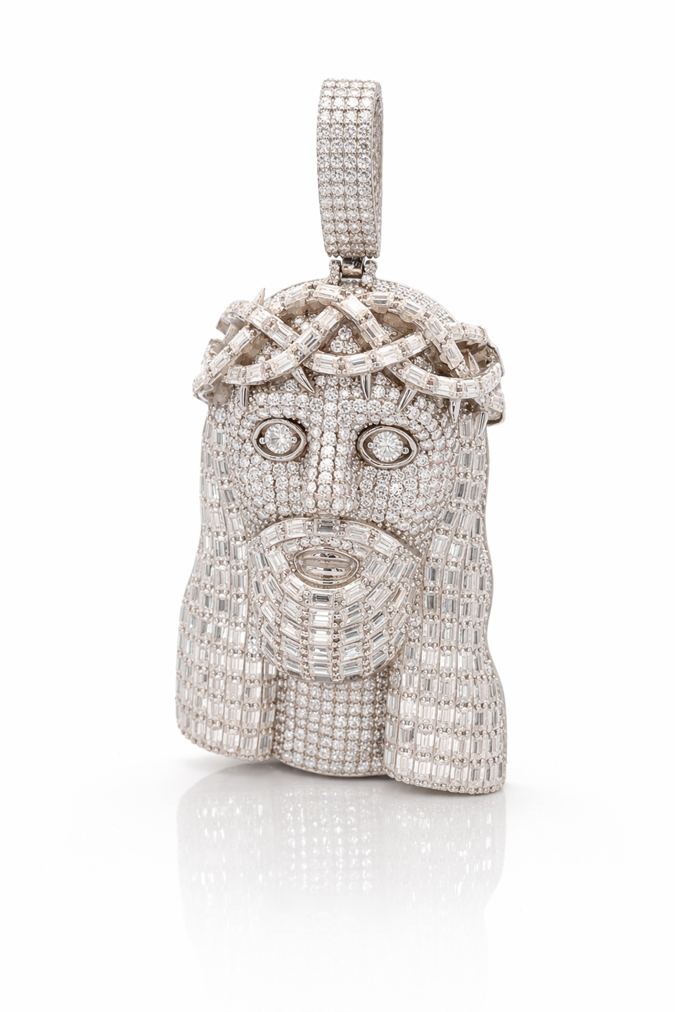 9910381 | 21.5ctw VVS 925 Moissanite Rhodium Pendant