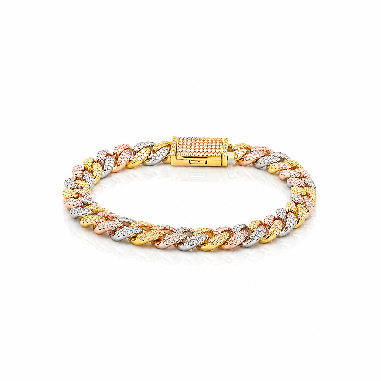 9635752 | CZ Brass RP 8mm 8" Stallion Bracelet