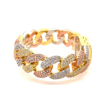 FENRIS 18MM CZ BRASS TRI COLOR ICED OUT BRACELET  I 9635652