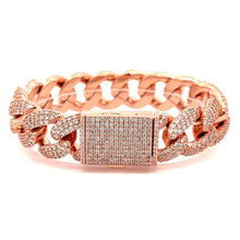 FENRIS 18MM CZ BRASS ROSE GOLD ICED OUT BRACELET  I 963565