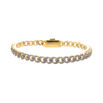 ZANO 6MM CZ BRASS GOLD ICED OUT BRACELET  I 963582