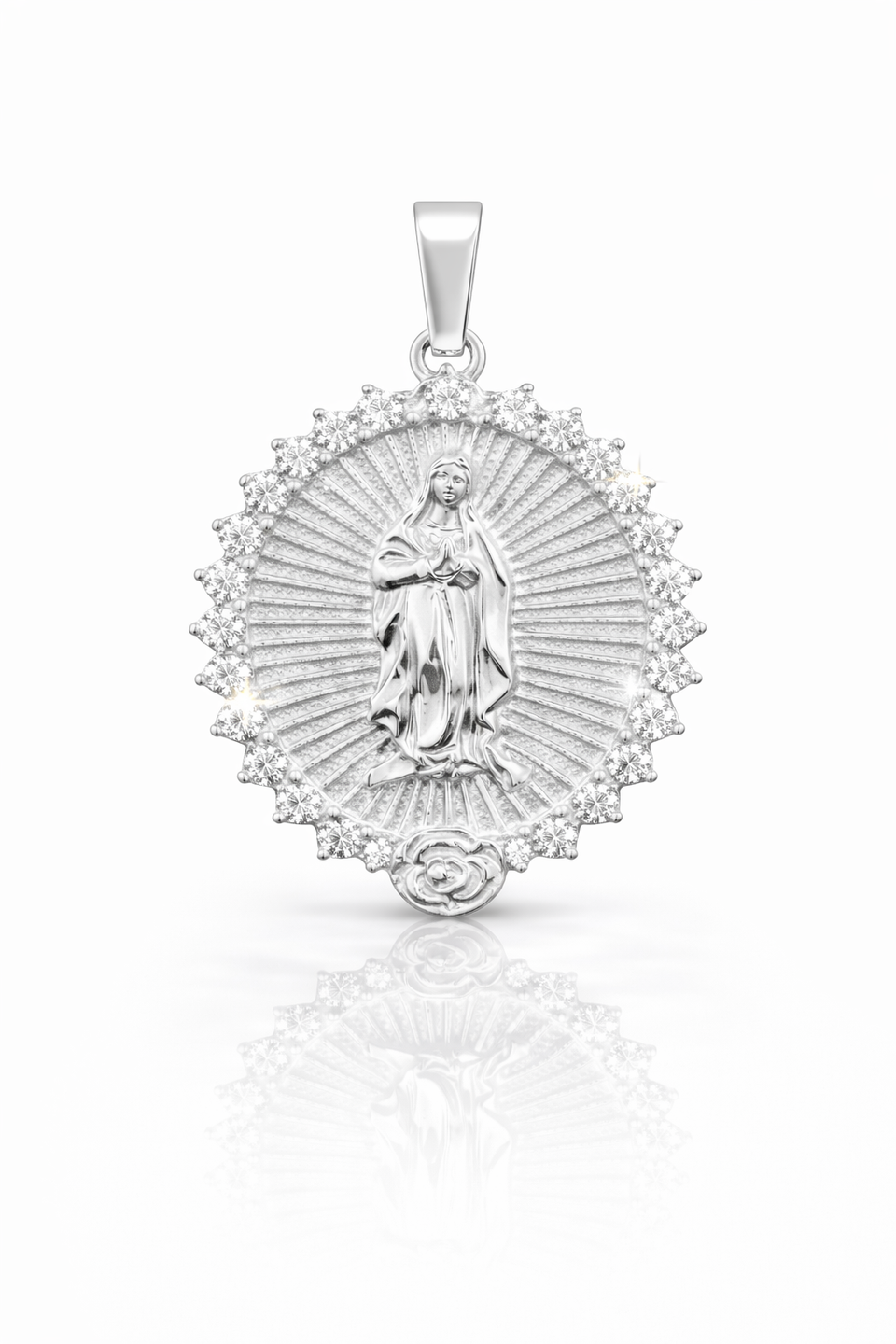 980451 | 1.239ctw VS/D 925 LGD Diamond Rhodium Pendant