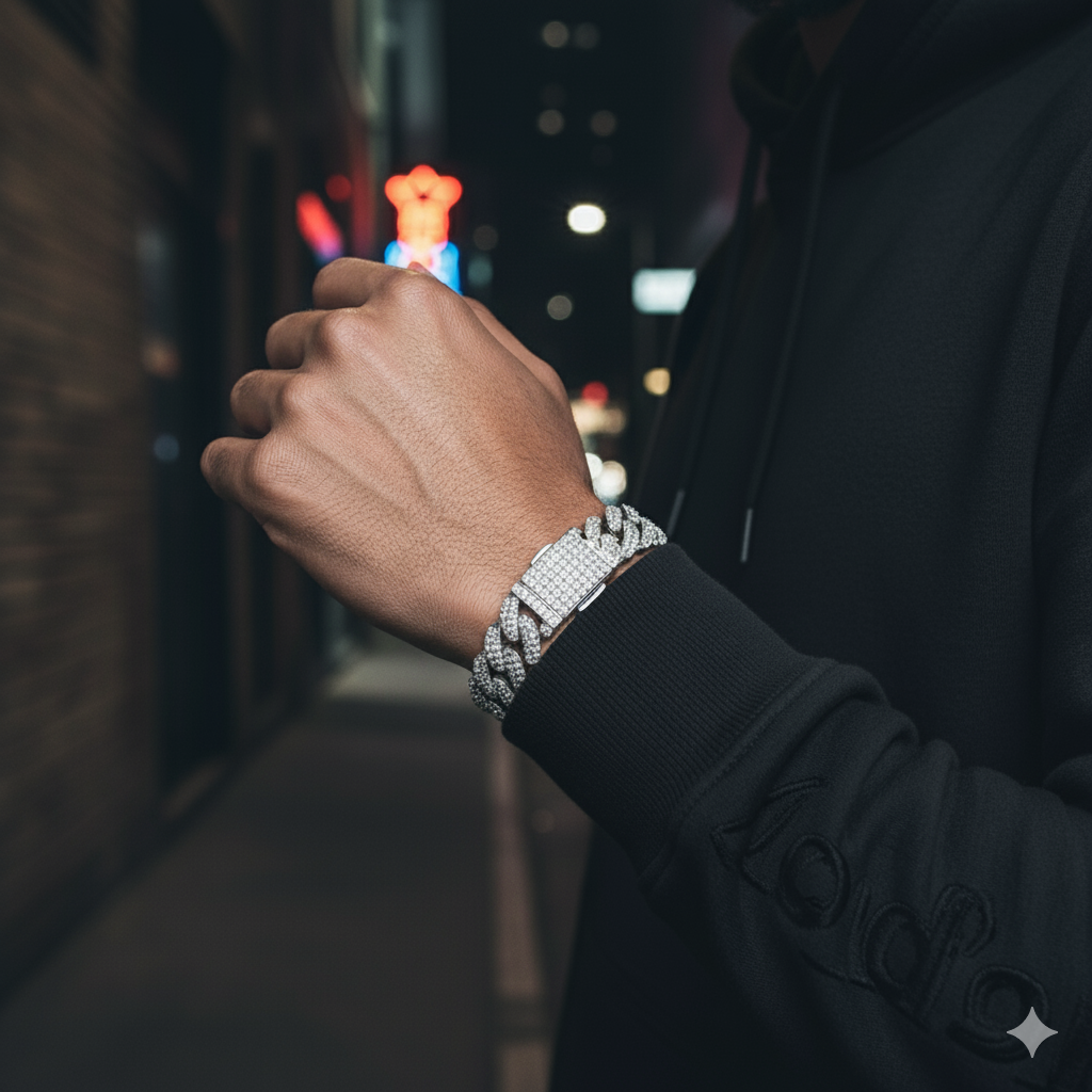 MONEYED 12MM 925 MOISSANITE CUBAN BRACELET | 991391