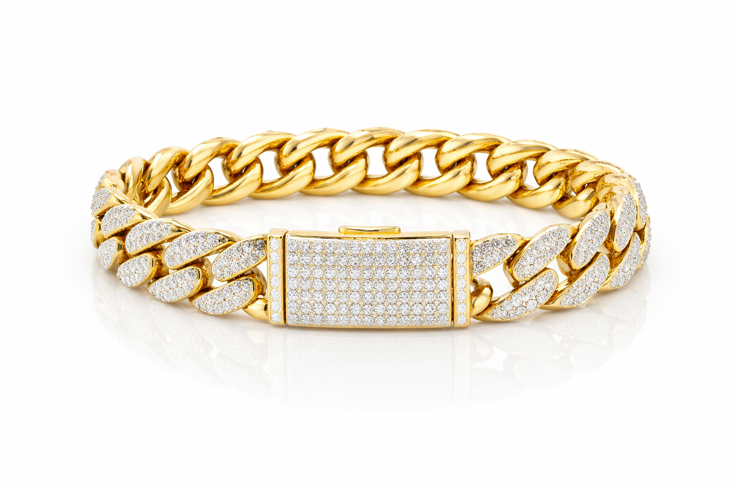 MONEYED 12MM 925 MOISSANITE CUBAN BRACELET | 991392