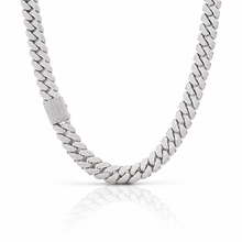 MONEYED SILVER MOISSANITE 12MM CUBAN CHAIN | 991401