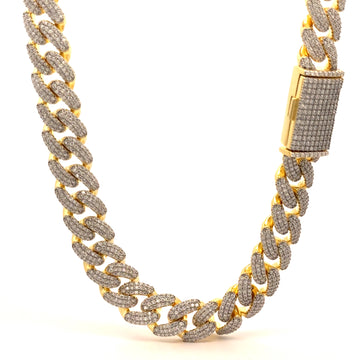 SELVIK 12MM GOLD MOISSANITE ICED OUT CUBAN I 991402