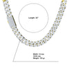 MONEYED SILVER MOISSANITE 12MM CUBAN CHAIN | 991432