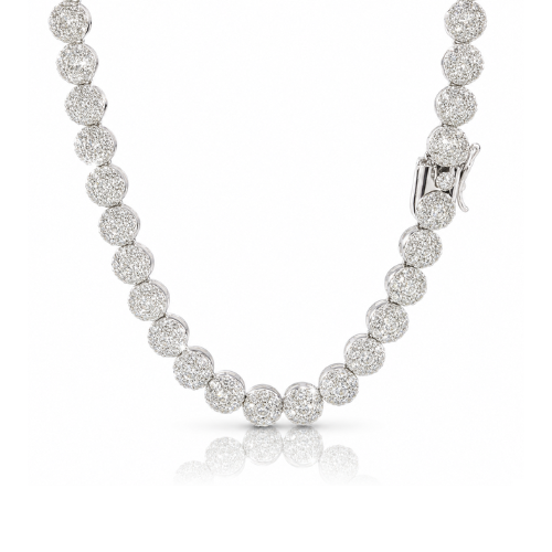 NORELL 7MM RHODIUM MOISSANITE ICED OUT CHAIN  |  995321