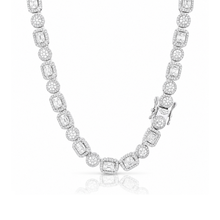 ASVARA 7MM RHODIUM MOISSANITE ICED OUT CHAIN  |  995821