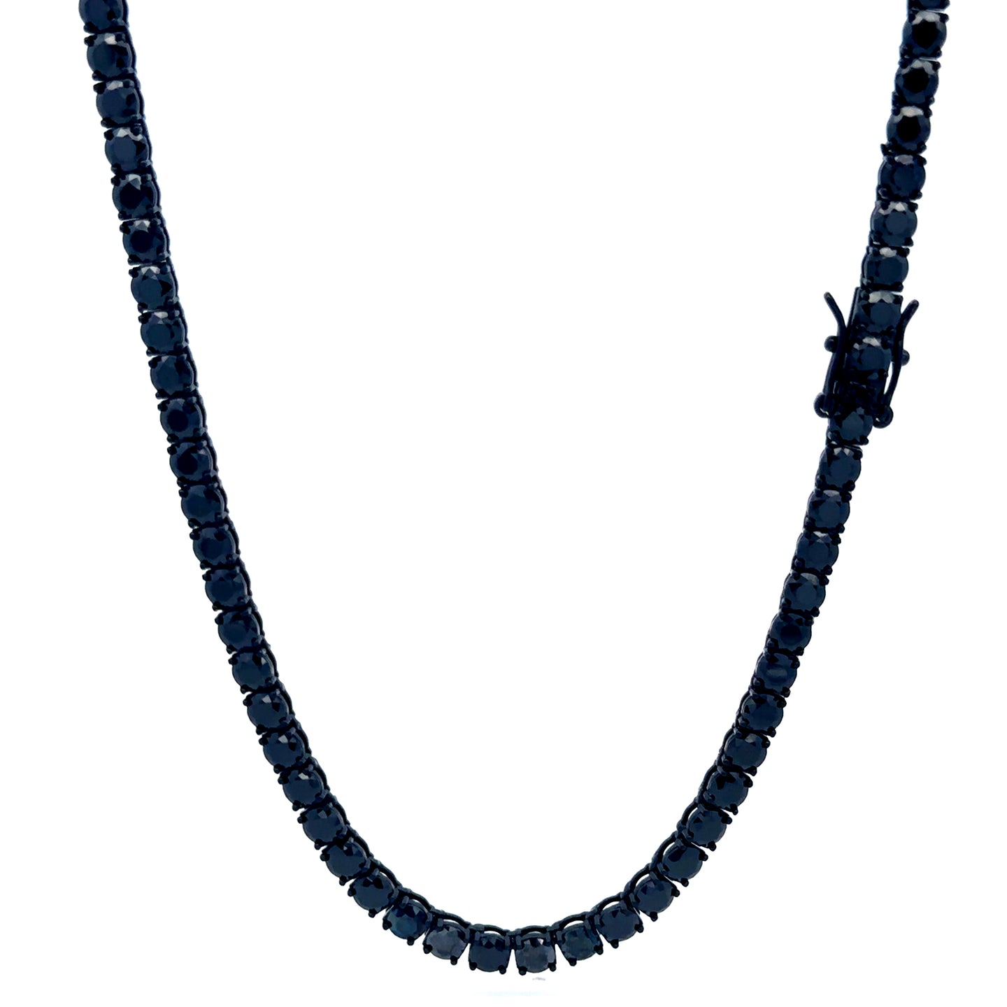 991503 | 925 Silver Moissanite 4mm 22" Black Chain