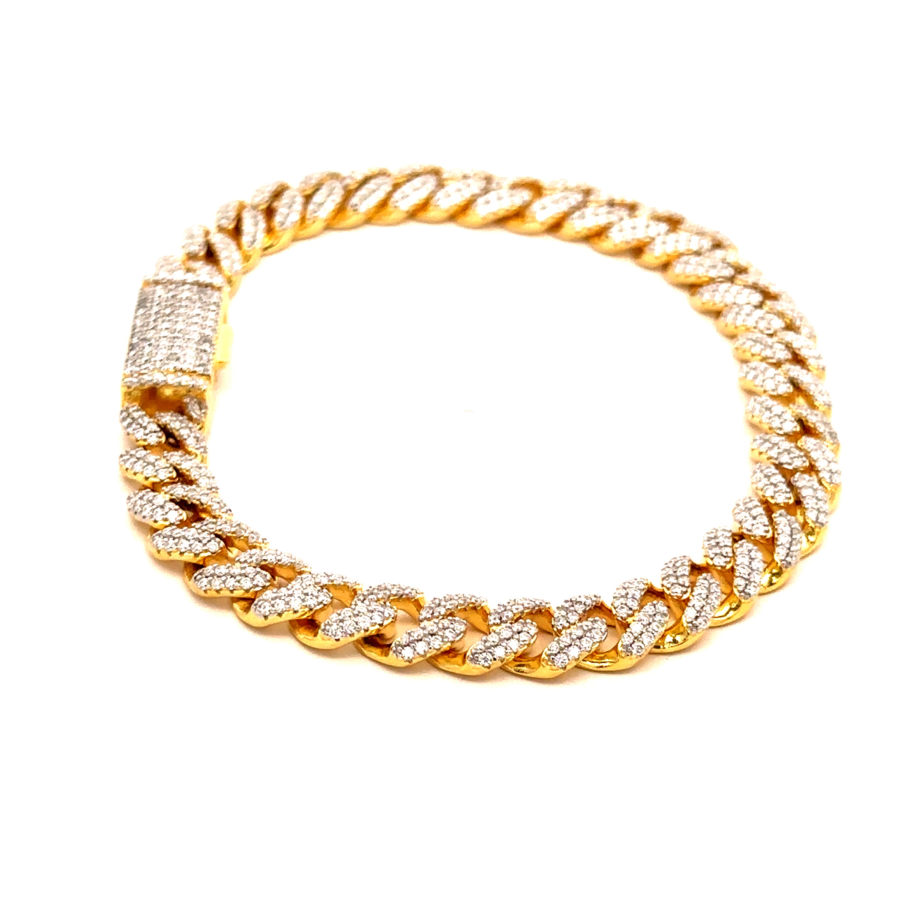 TAZRIN 4.23 CTW 8MM CZ GOLD MOISSANTE ICED OUT BRACELET | 991552