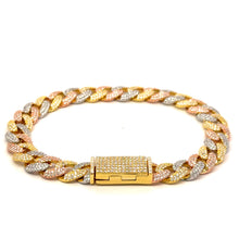 MYVORA 5.18 CTW 10MM CZ TRI COLOR MOISSANTE ICED OUT BRACELET | 9915752