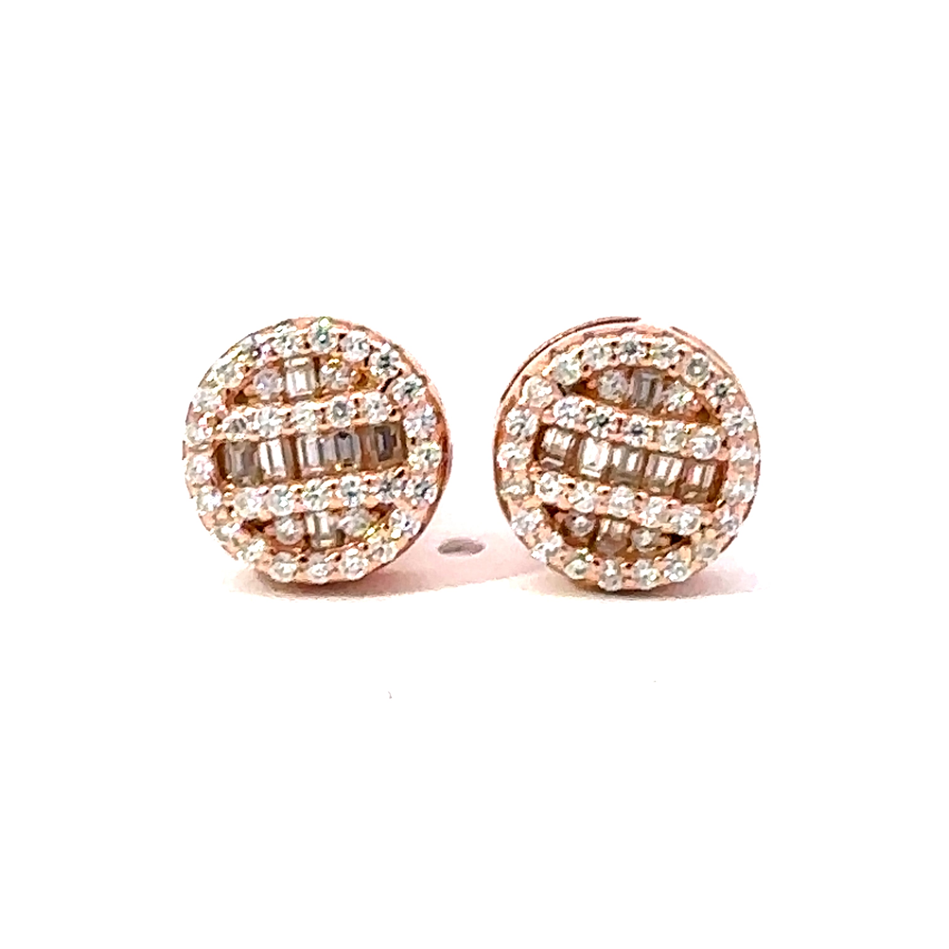 SOVRIN 0.49 CTW 925 ROSE GOLD MOISSANITE ICED OUT EARRING | 991635