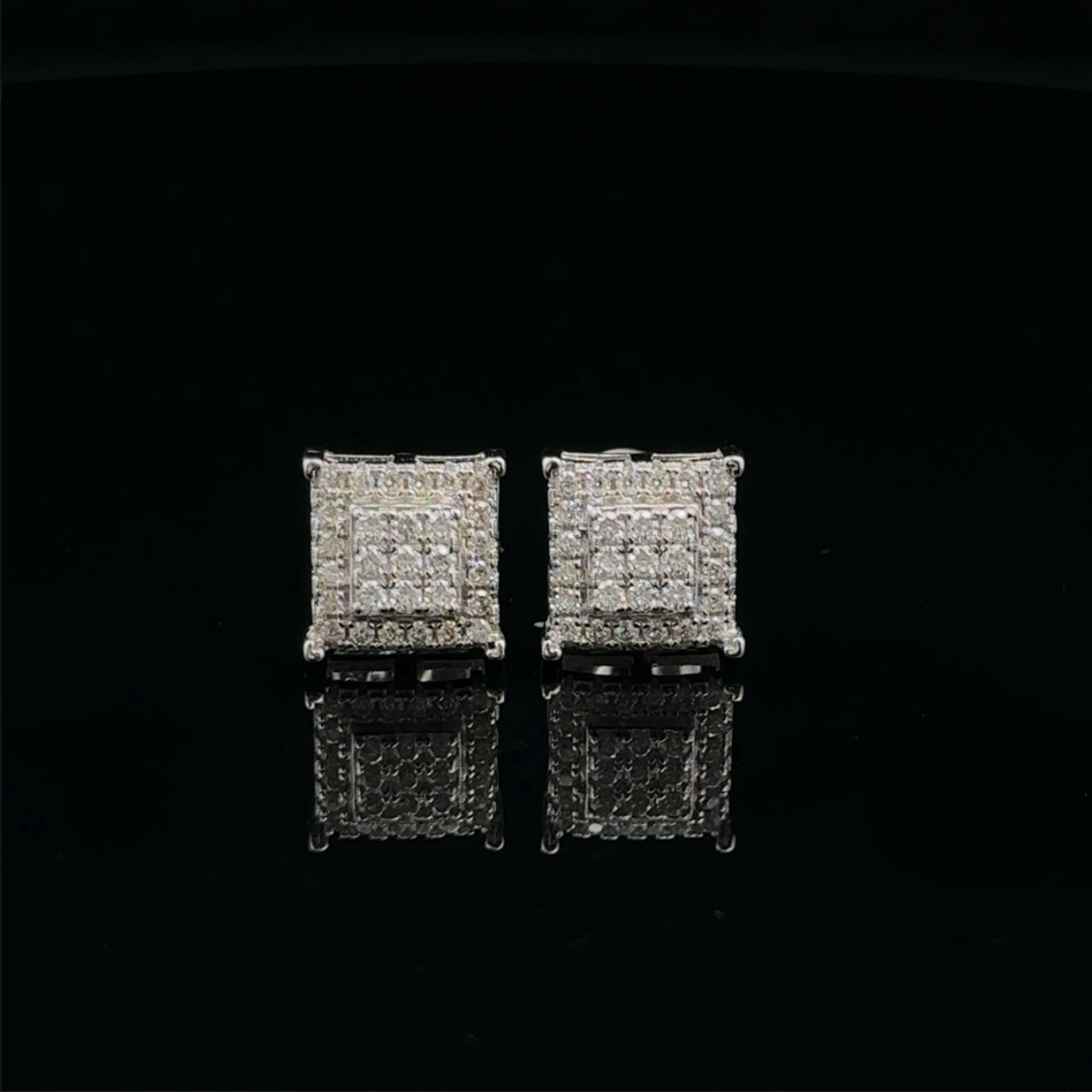 ZEPHYR 925 RHODIUM MOISSANITE ICED OUT EARRING | 992141