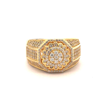 YRIS 1.17 CTW 925 MOISSANITE GOLD ICED OUT RING | 992552