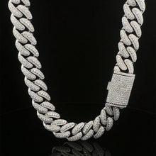 SCINTILLA 14MM 925 MOISSANITE RHODIUM ICED OUT CUBAN CHAIN  | 993411