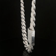 SCINTILLA 14MM 925 MOISSANITE RHODIUM ICED OUT CUBAN CHAIN  | 993411