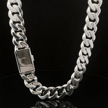 SCINTILLA 14MM 925 MOISSANITE RHODIUM ICED OUT CUBAN CHAIN  | 993411