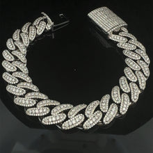 MUNIFICIENT 14MM 925 MOISSANITE RHODIUM ICED OUT CUBAN CHAIN | 993421