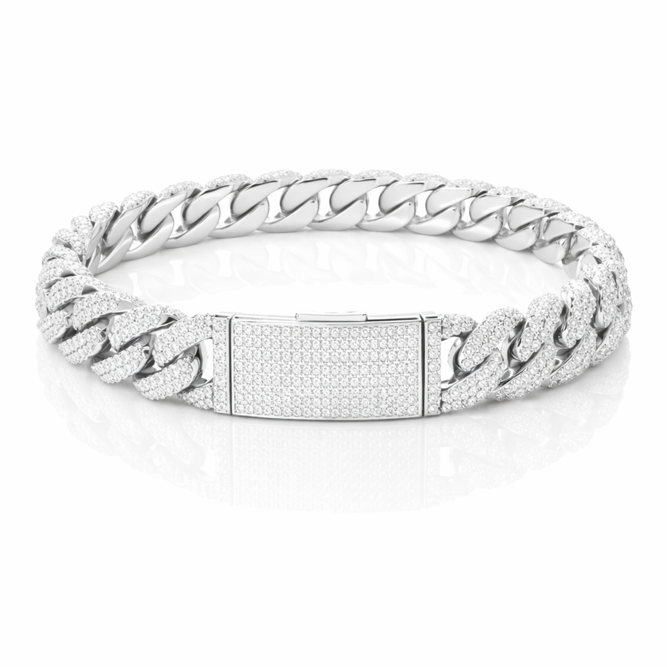 MONEYED 14MM 925 MOISSANITE CUBAN BRACELET | 993441