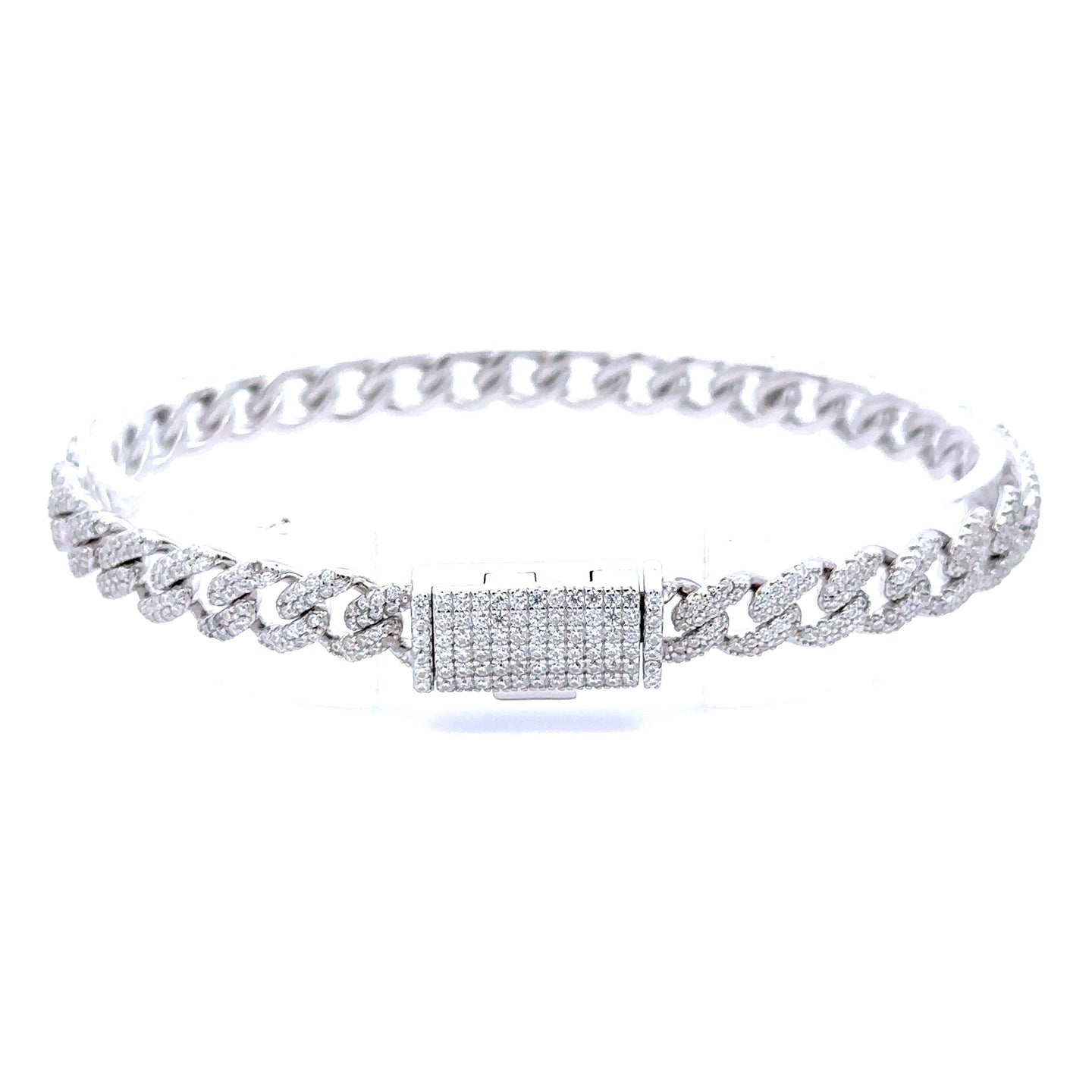 WIZARD 6MM RHODIUM MOISSANITE ICED OUT BRACELET I 993481