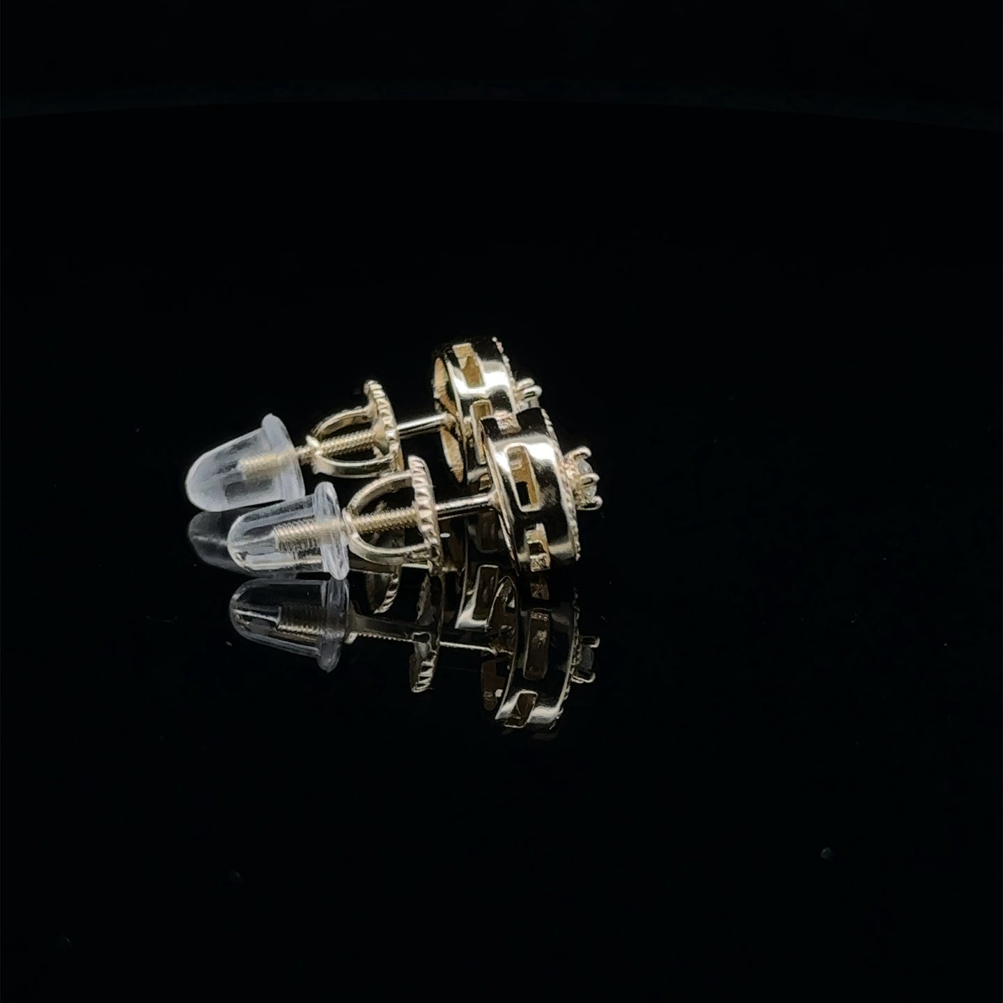 GLISSADE 925 GOLD MOISSANITE ICED OUT EARRING | 993892