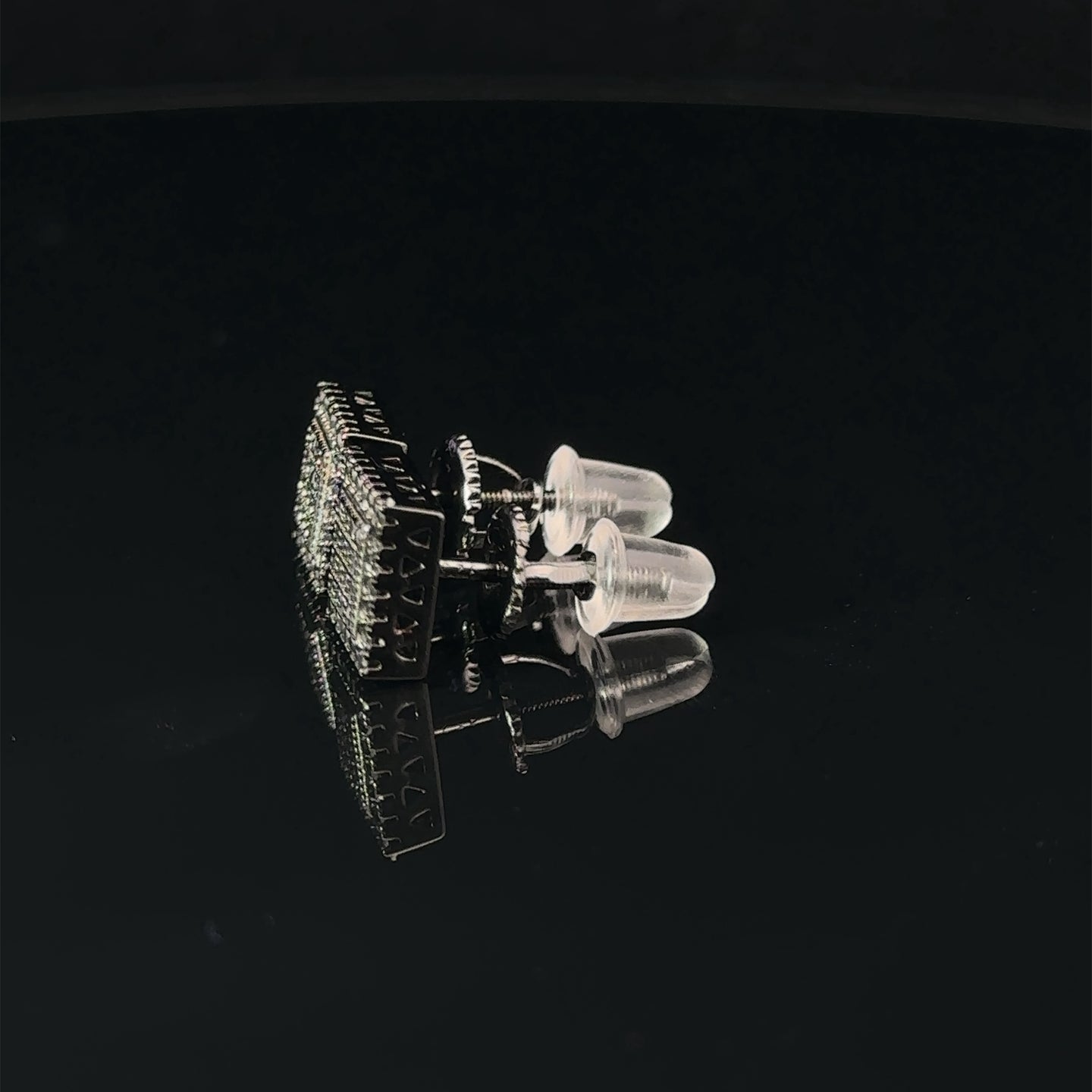 MIRTHFUL 925 BLACK MOISSANITE ICED OUT EARRING | 993943