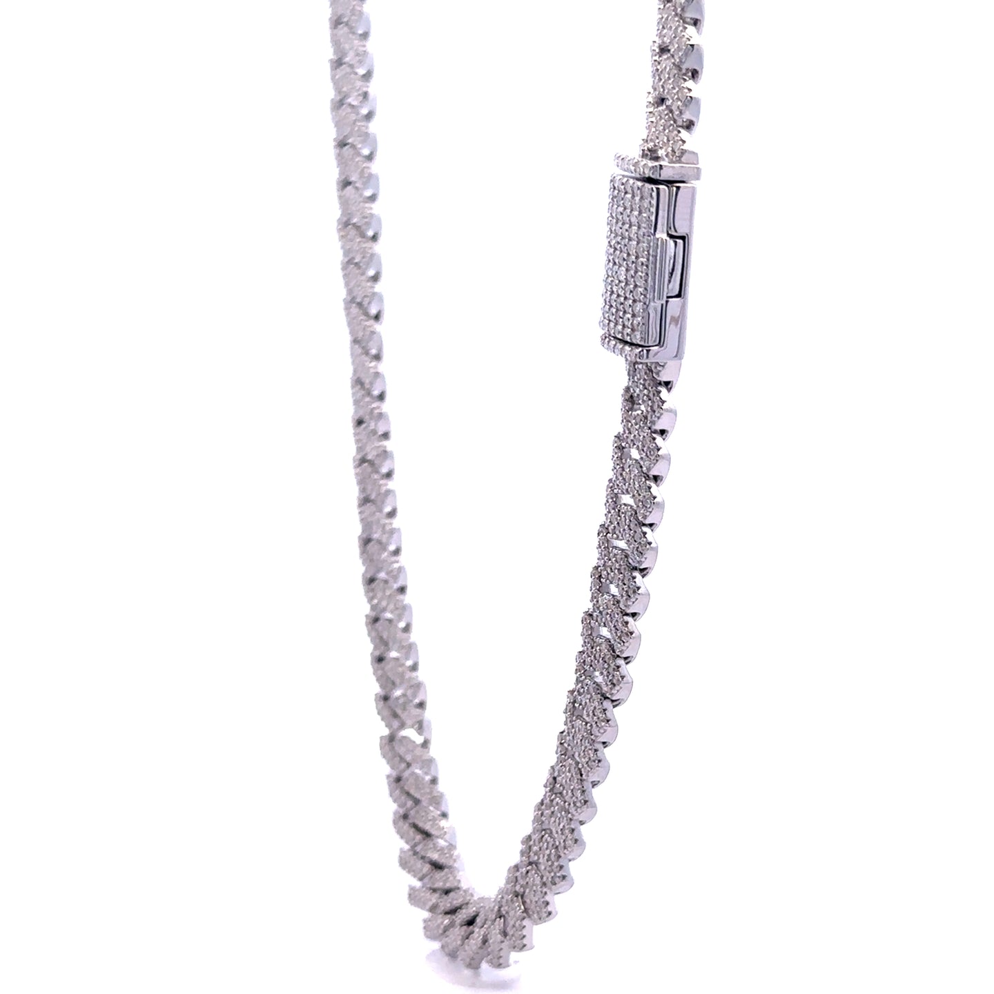 OZARIN 8MM RHODIUM MOISSANITE ICED OUT CUBAN I 994451