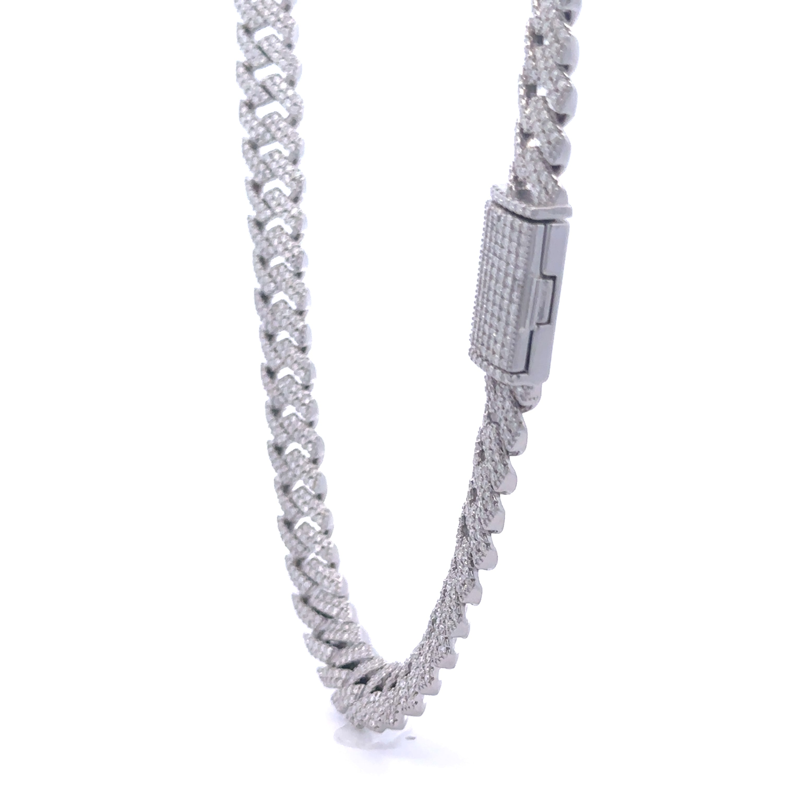 RENAZA 10MM RHODIUM MOISSANITE ICED OUT CUBAN I 994461