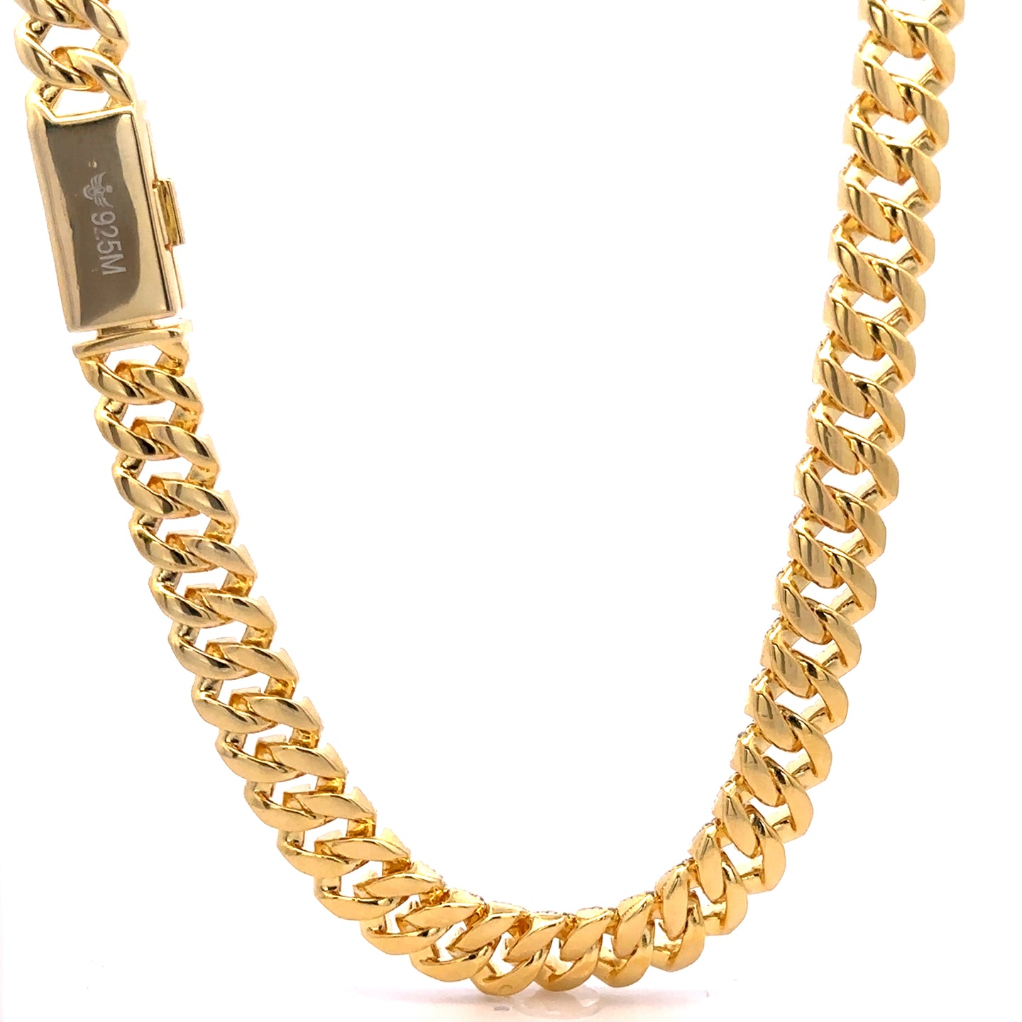 RENAZA 10MM GOLD MOISSANITE ICED OUT CUBAN I 994462