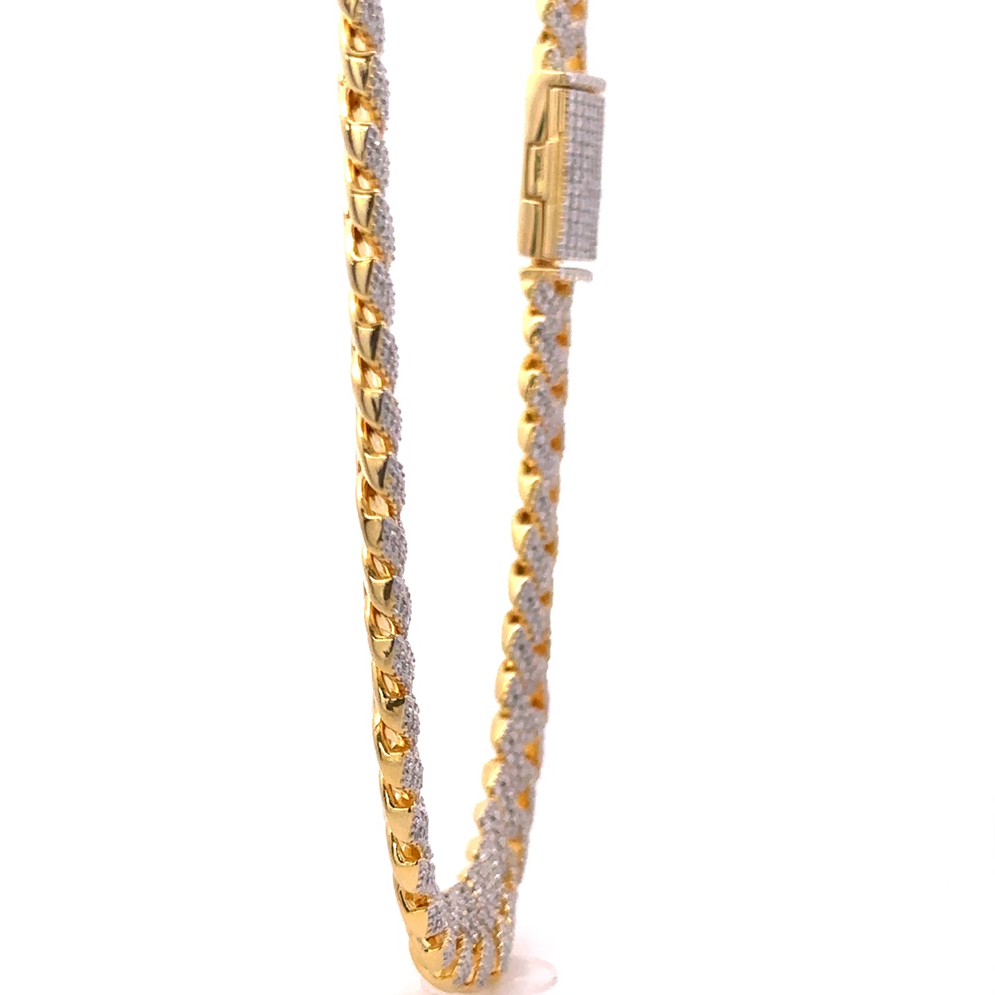 RENAZA 10MM GOLD MOISSANITE ICED OUT CUBAN I 994462