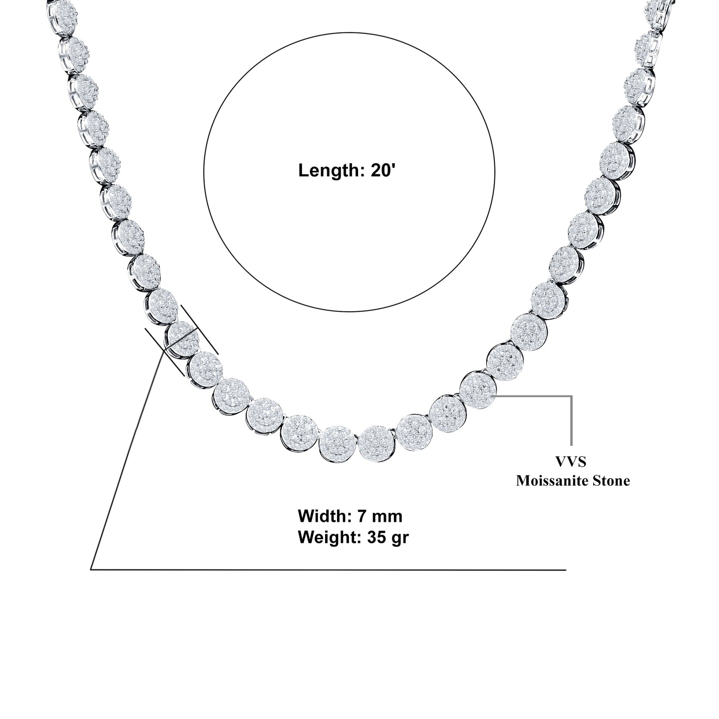CELESTIAL SPARKLE 925 MOISSANITE CHAIN  |  994711