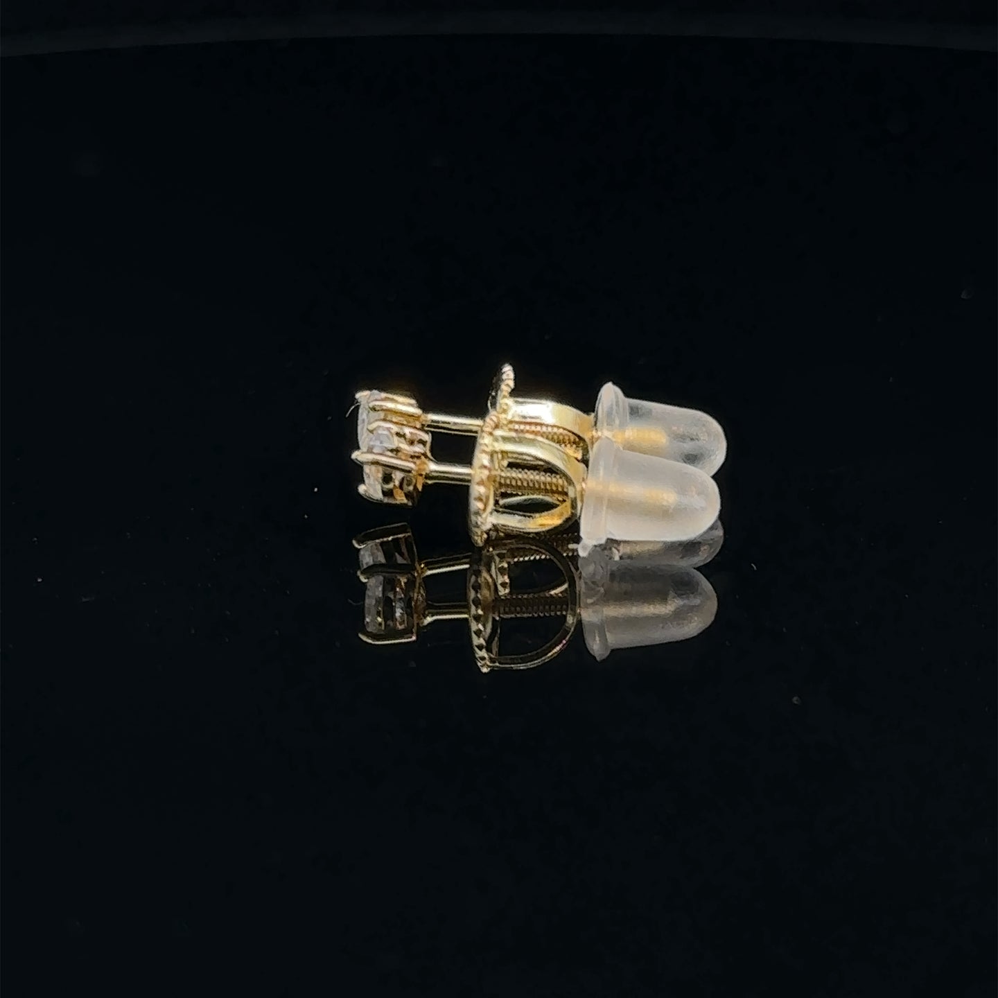 ILLUME 925 SILVER CZ GOLD MOISSANITE MENS EARRING | 994772