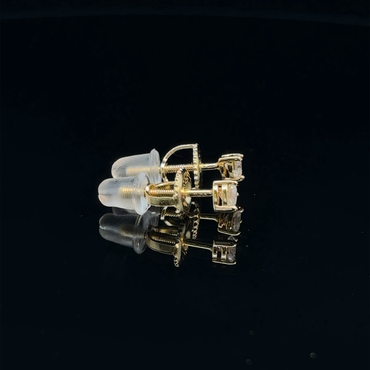 ILLUME 925 SILVER CZ GOLD MOISSANITE MENS EARRING | 994772