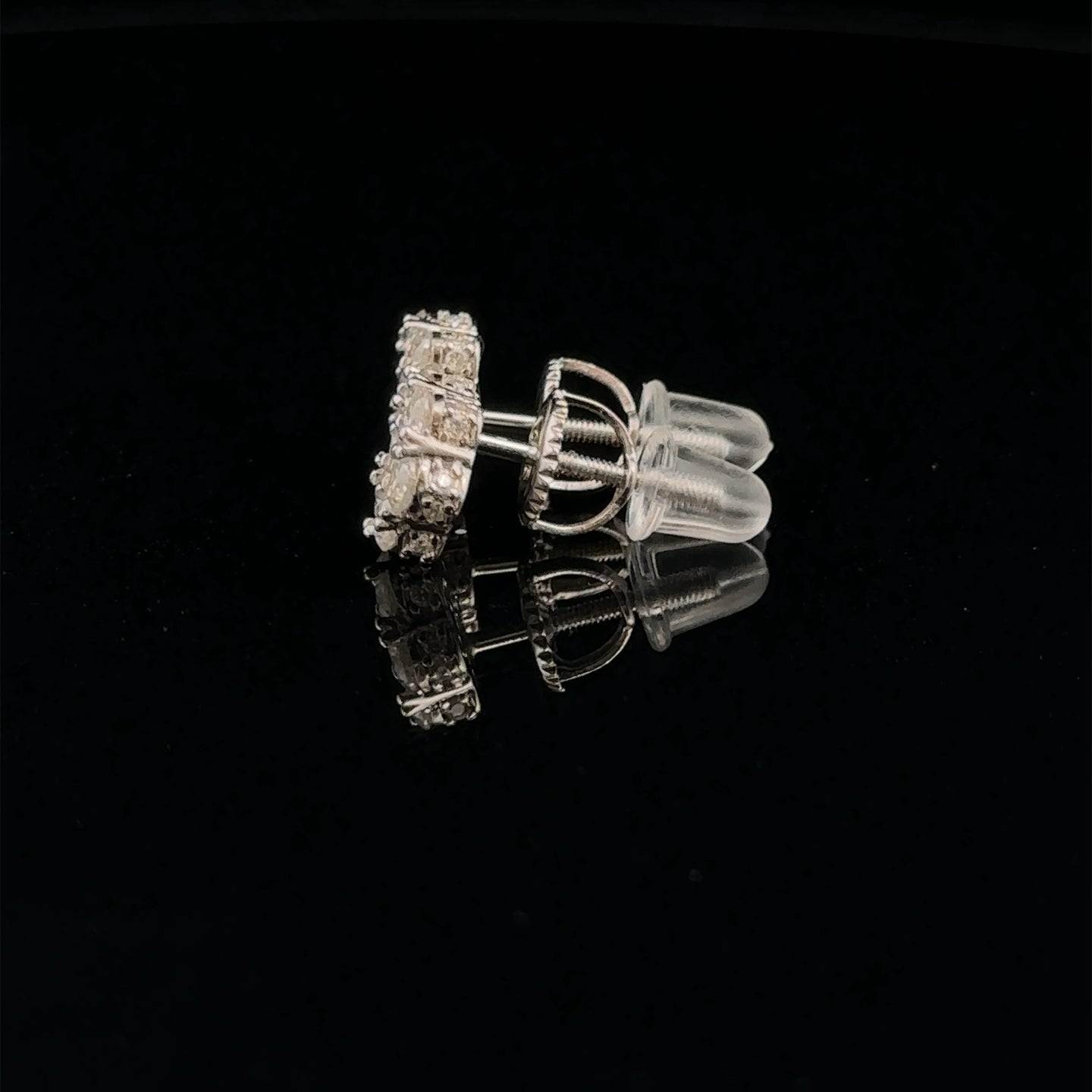 MELLIFLUOUS 925 RHODIUM MOISSANITE ICED OUT EARRING | 994801