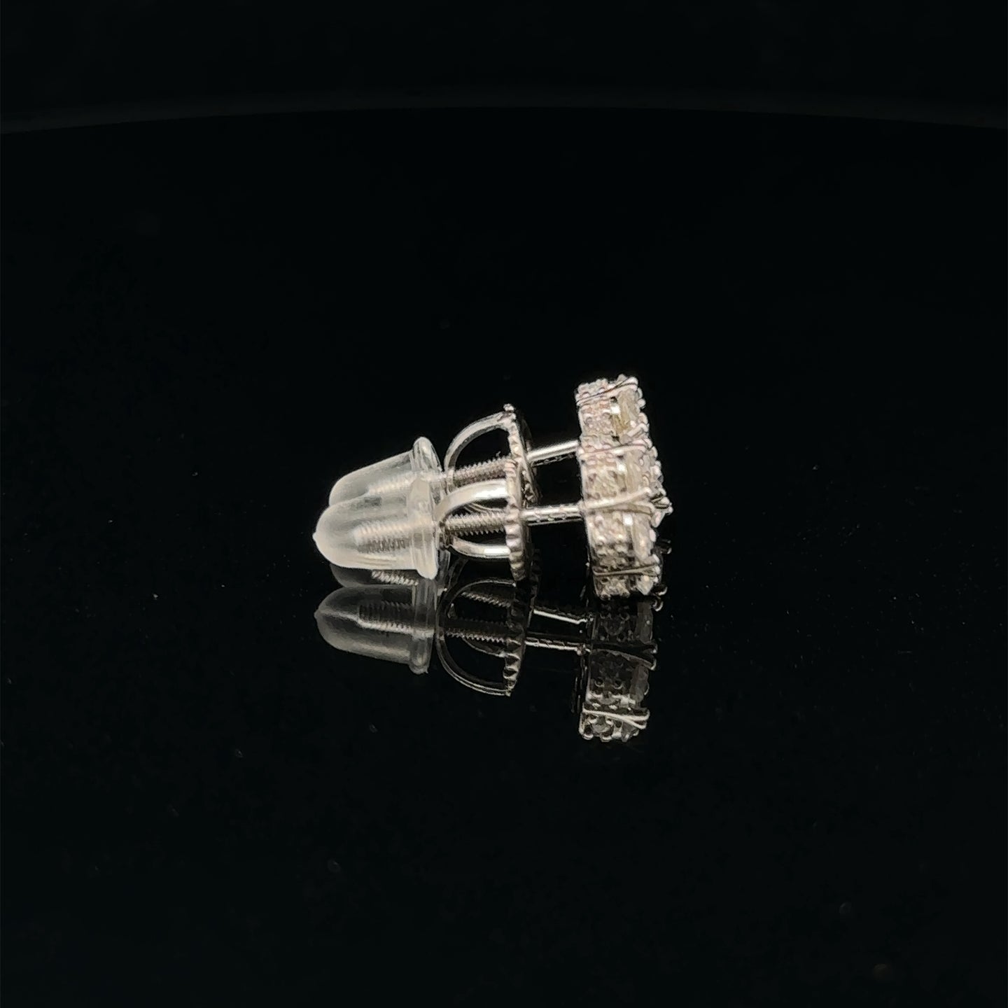 MELLIFLUOUS 925 RHODIUM MOISSANITE ICED OUT EARRING | 994801