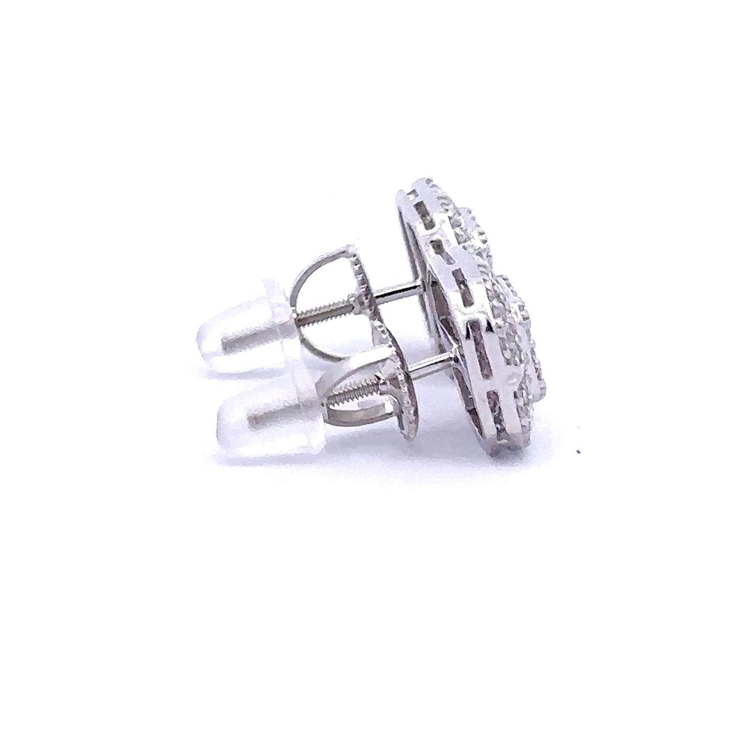 AETHER 0.58 CTW 925 RHODIUM MOISSANITE ICED OUT EARRING | 994891