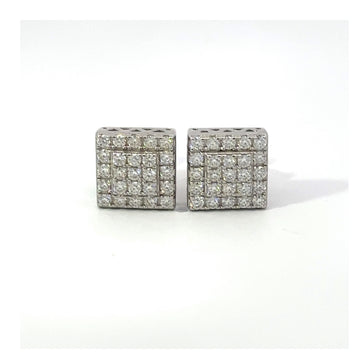 APOGEE 0.67 CTW 925 RHODIUM MOISSANITE ICED OUT EARRING | 994931