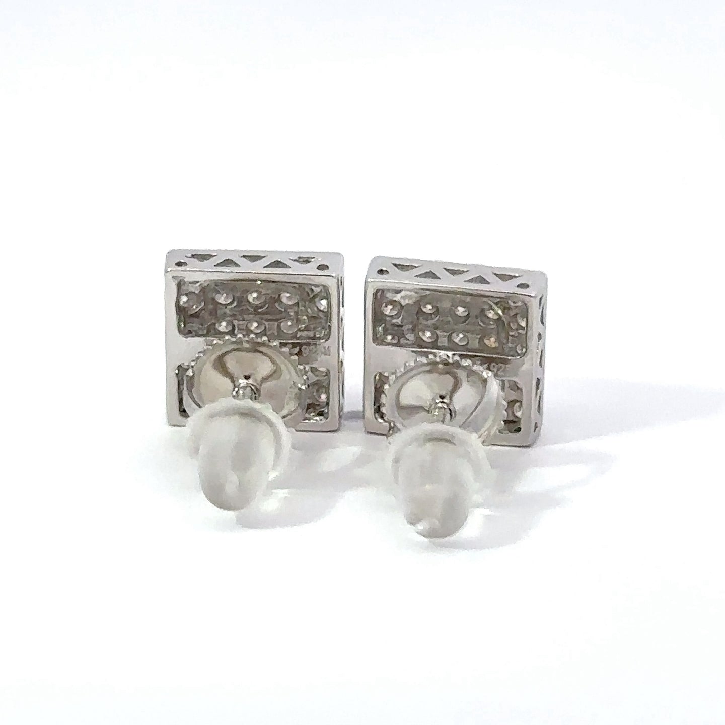 APOGEE 0.67 CTW 925 RHODIUM MOISSANITE ICED OUT EARRING | 994931