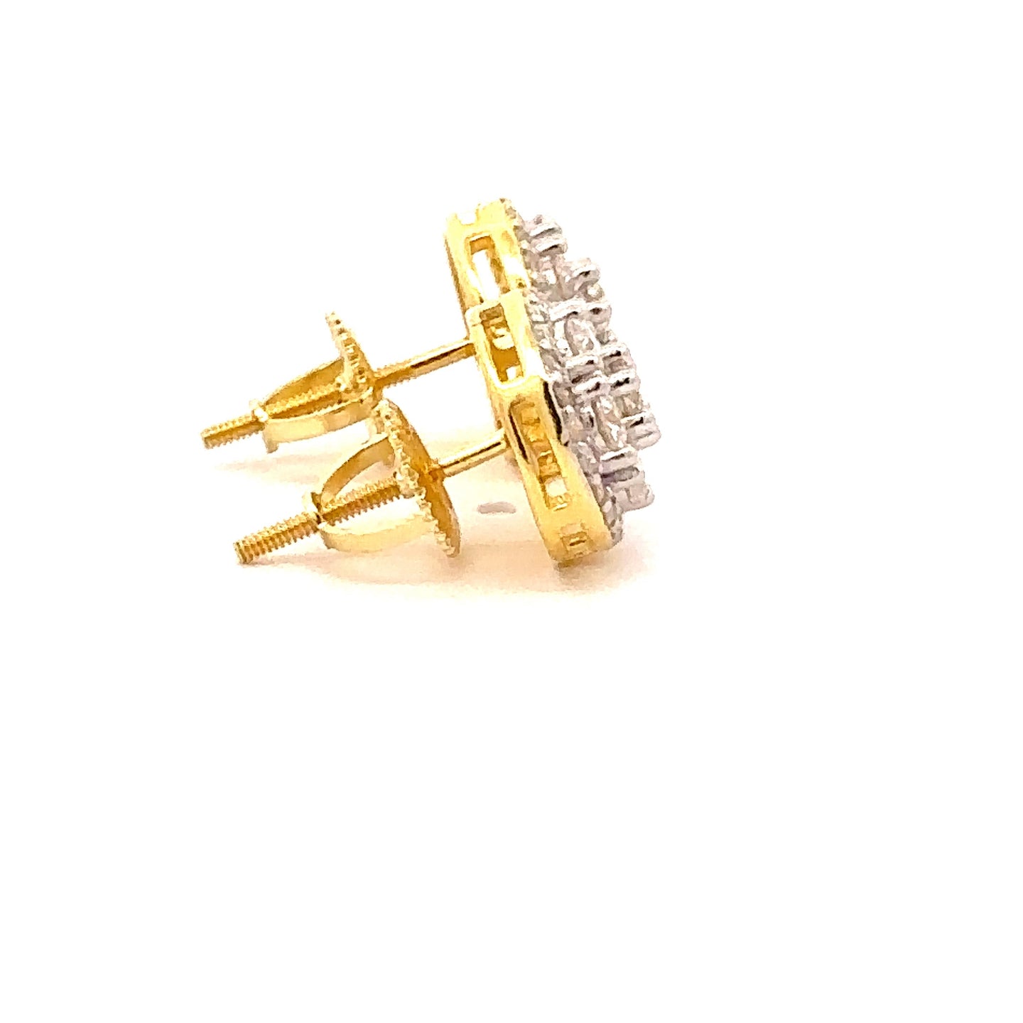 PRISMATIC 1.11 CTW 925 GOLD MOISSANITE ICED OUT EARRING | 994982