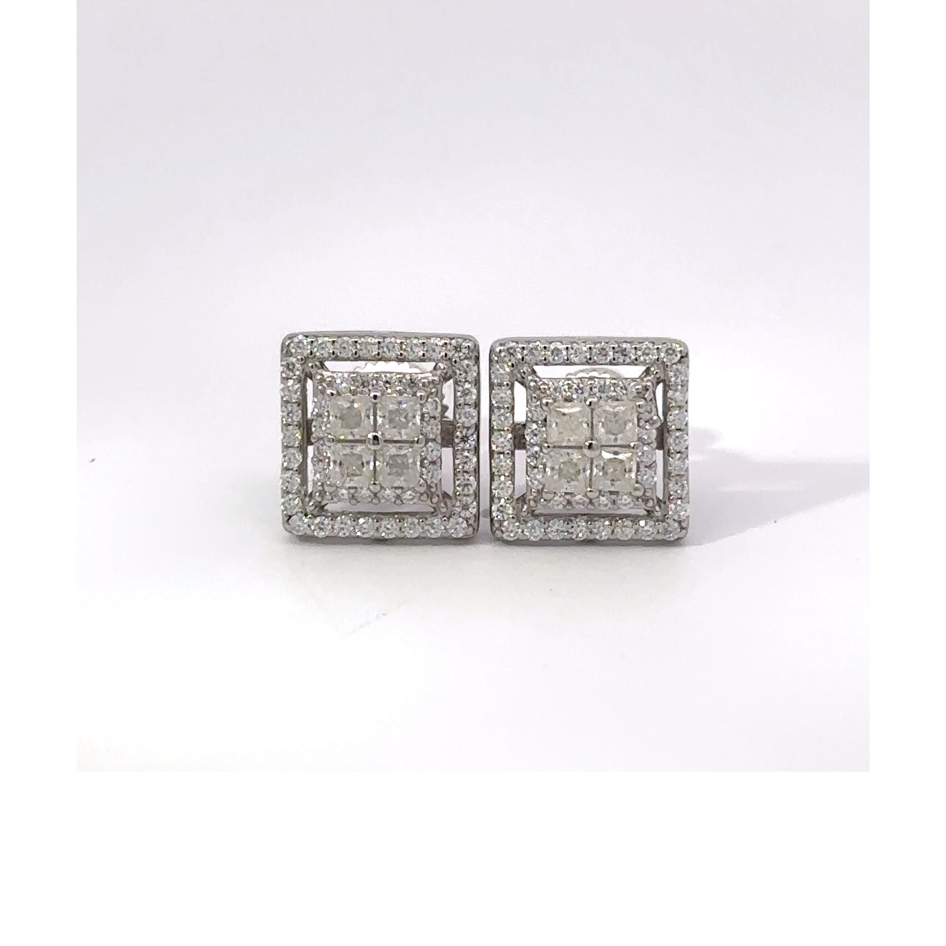 HARMONIOUS 0.82 CTW 925 RHODIUM MOISSANITE ICED OUT EARRING | 994991