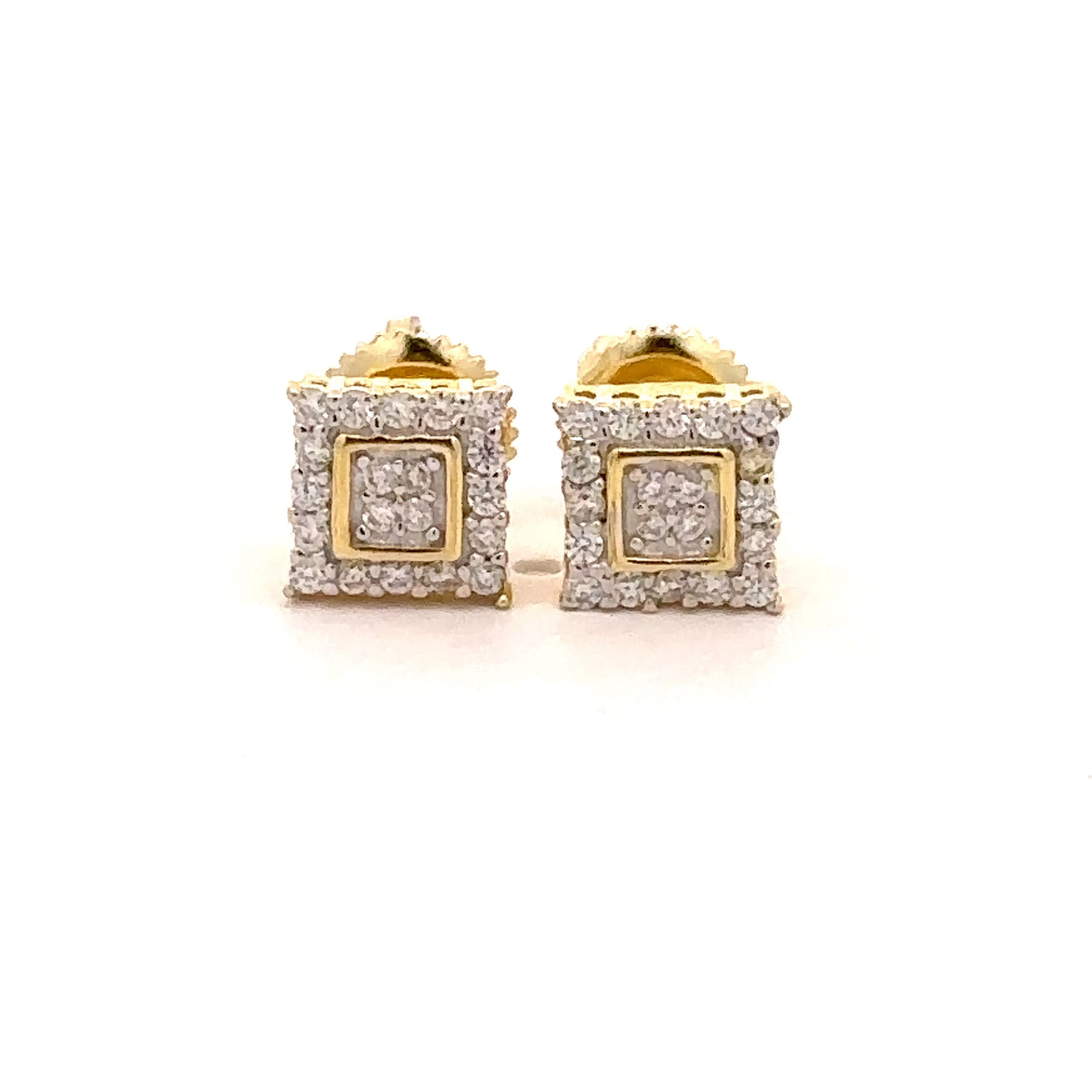 GLIMMER 0.24 CTW 925 GOLD MOISSANITE ICED OUT EARRING | 995032