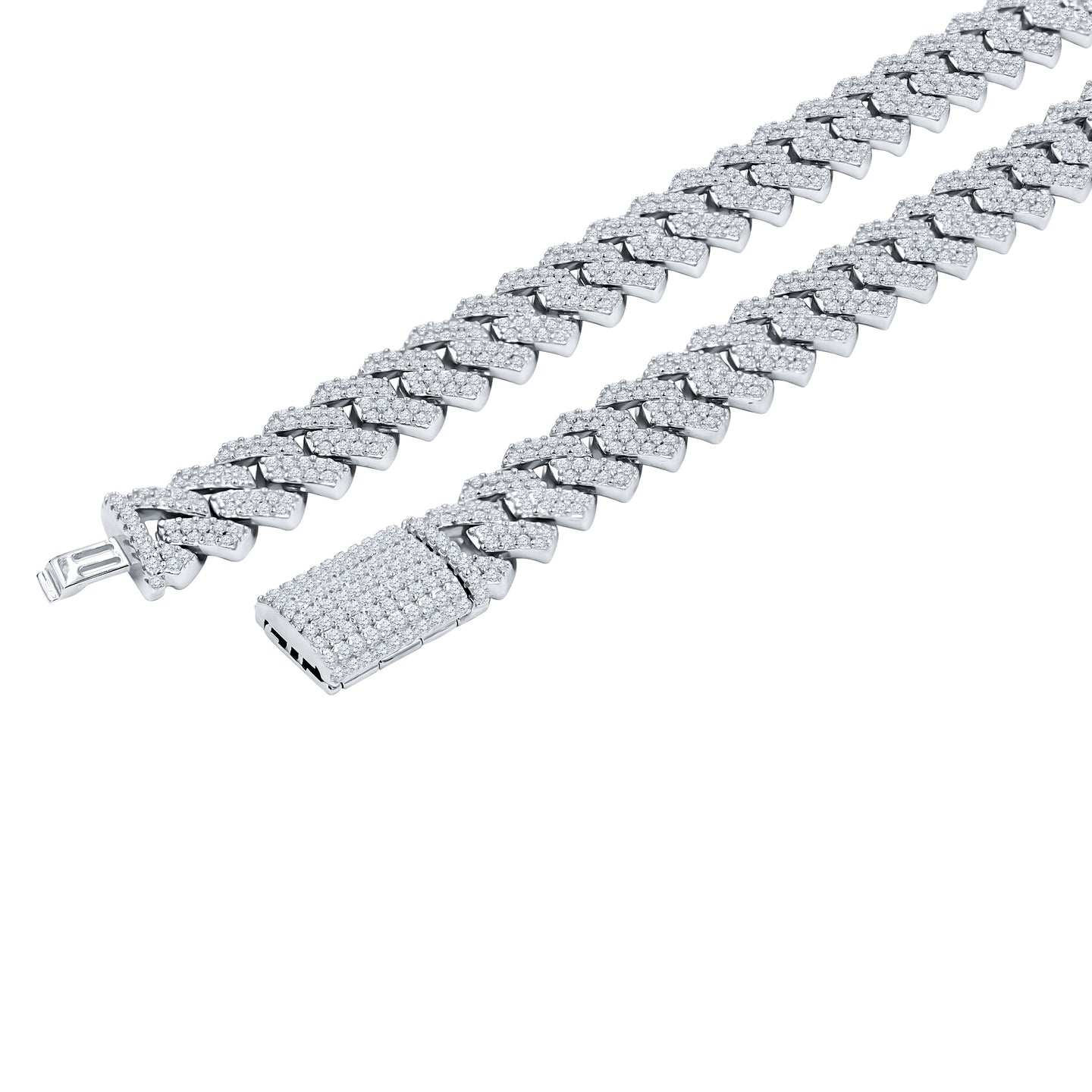 ICEHALO SILVER  MOISSANITE 10 MM CHAIN | 995251