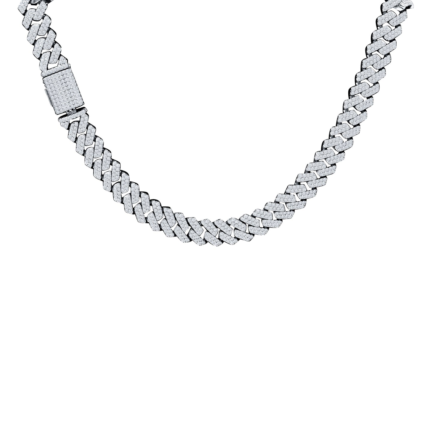 ICEHALO SILVER  MOISSANITE 10 MM CHAIN | 995251