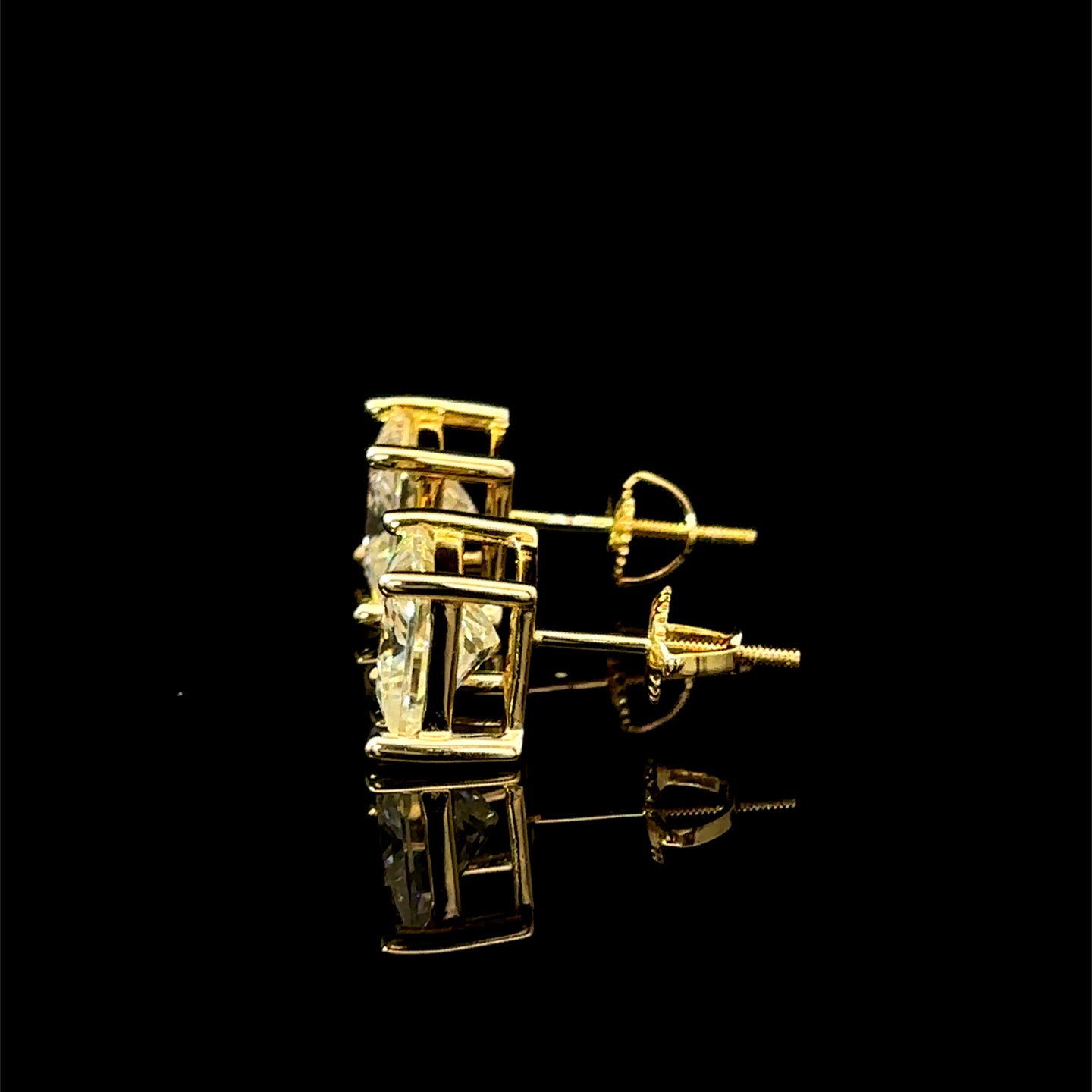 995292 | 925 Moissanite 2CTW Gold Earrings