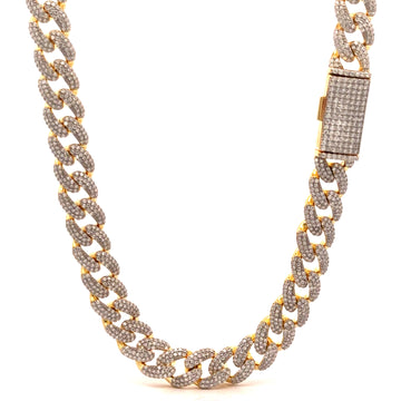 VARNIX 10MM GOLD MOISSANITE ICED OUT CUBAN I 995332